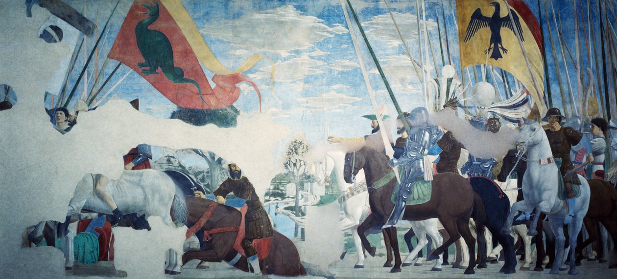Detalj fra Legenden om det sanne kors som viser seier til Konstantin, av Piero della Francesca av Piero della Francesca