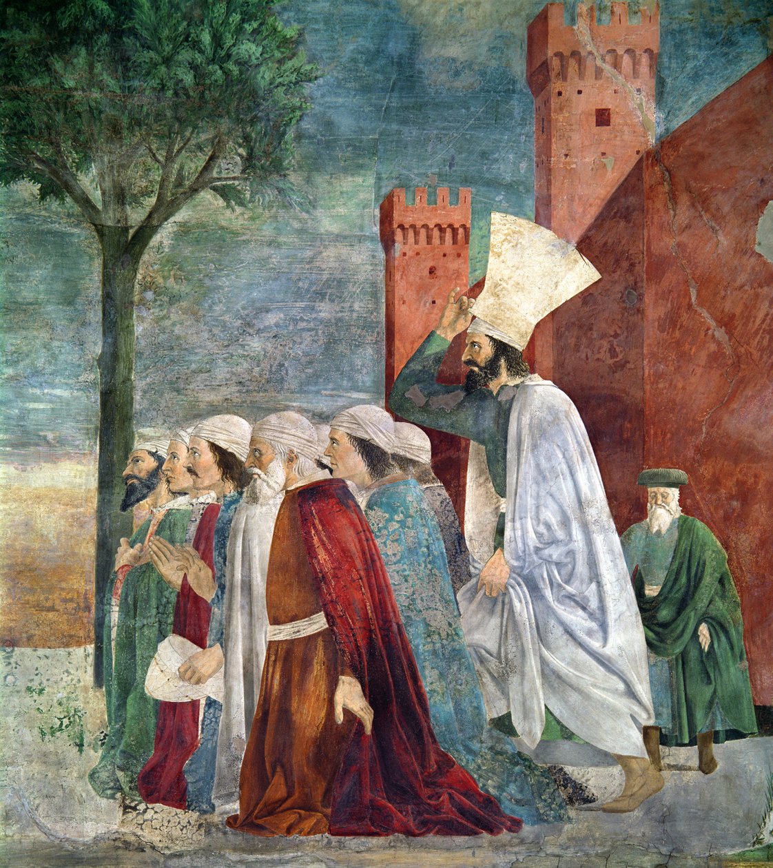 Heraclius c.575-641 gjenoppretter korset til Jerusalem, fra legenden om det sanne kors-syklusen, fullført 1464 freskomaleri av 58287 av Piero della Francesca