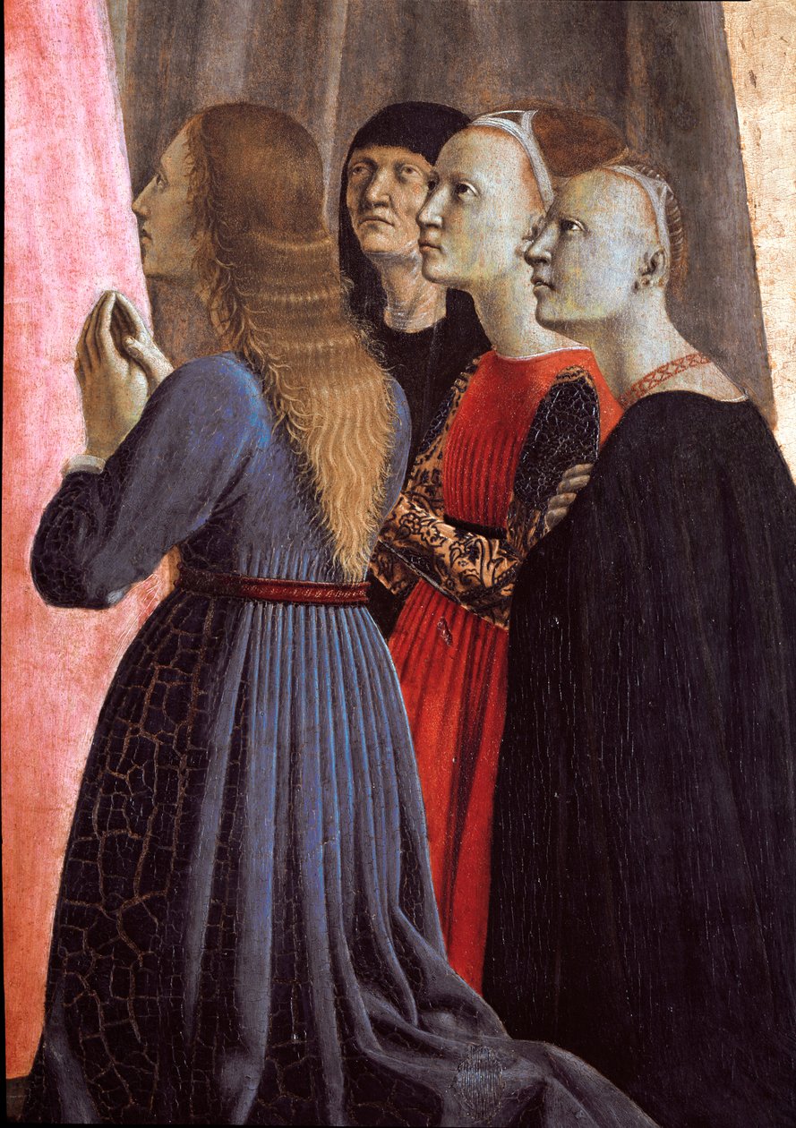 Polyptych of Misericorde: Jomfru av barmhjertighet, omgitt av helgener - Detalj - Tremaleri av Piero della Francesca