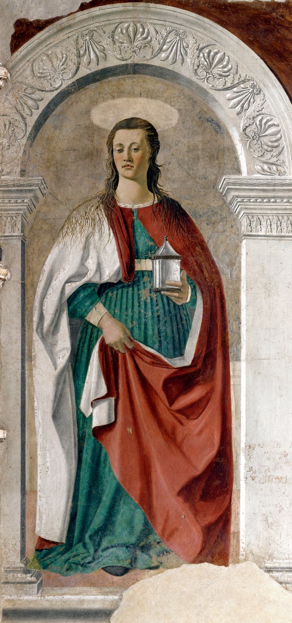 Saint Mary Magdalene Fresco av Piero della Francesca (1415 / 20-1492) 1460 ca. Søn.190x180 cm Arezzo, katedraler av Piero della Francesca