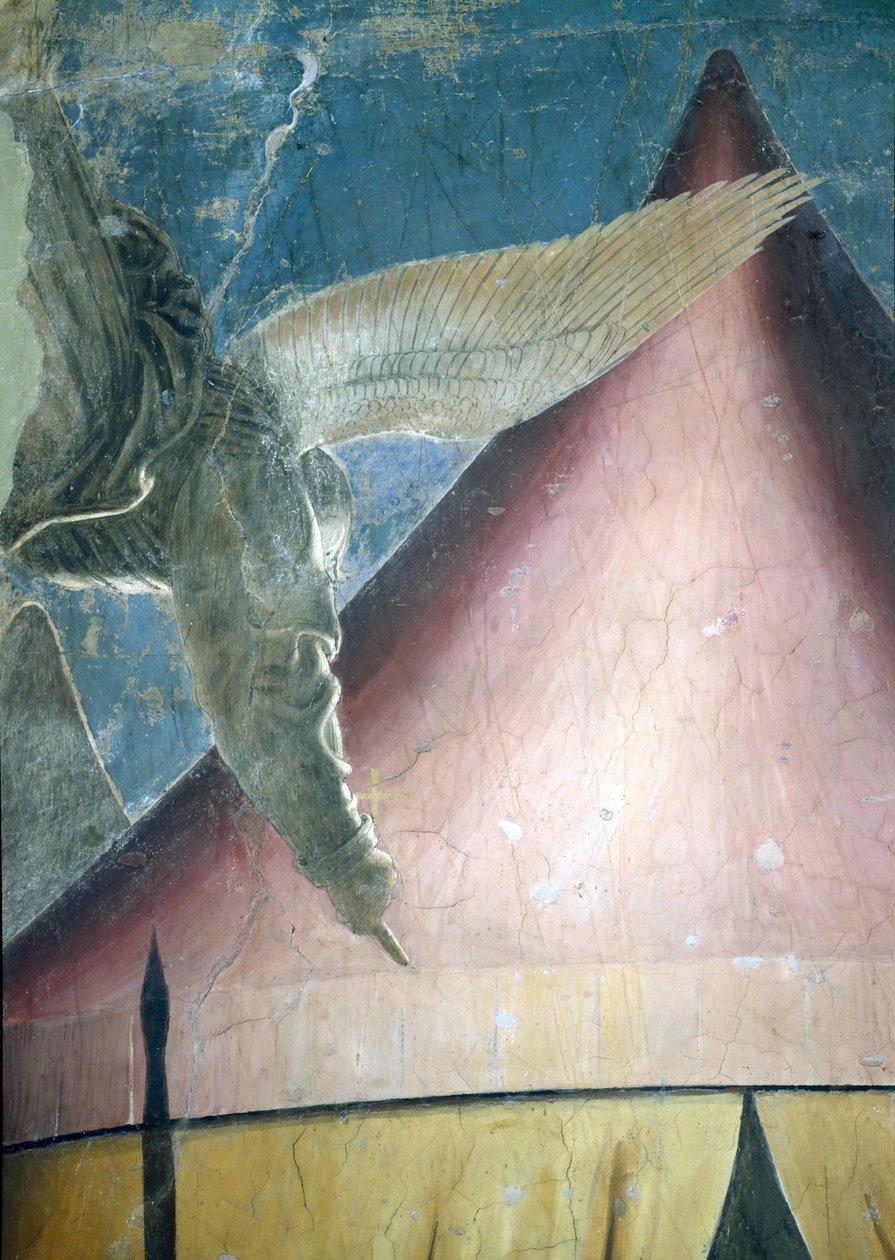 The Dream of Constantine, detalj av engelen, fra True Cross Cycle, fullført 1464 fresco av Piero della Francesca