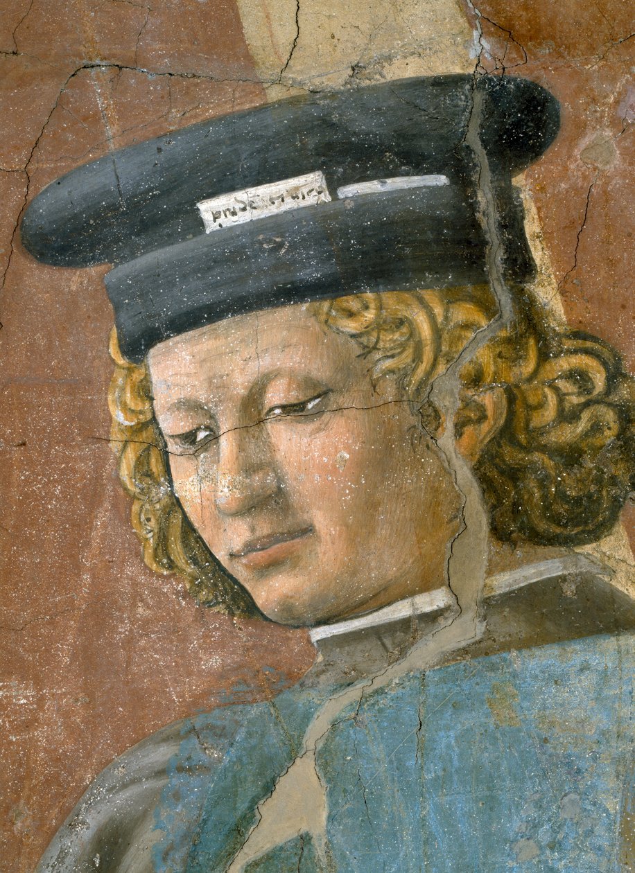 Legenden om det sanne kors, torturen til jøden, detalj om torturisten, fullført freske fra 1464 av Piero della Francesca