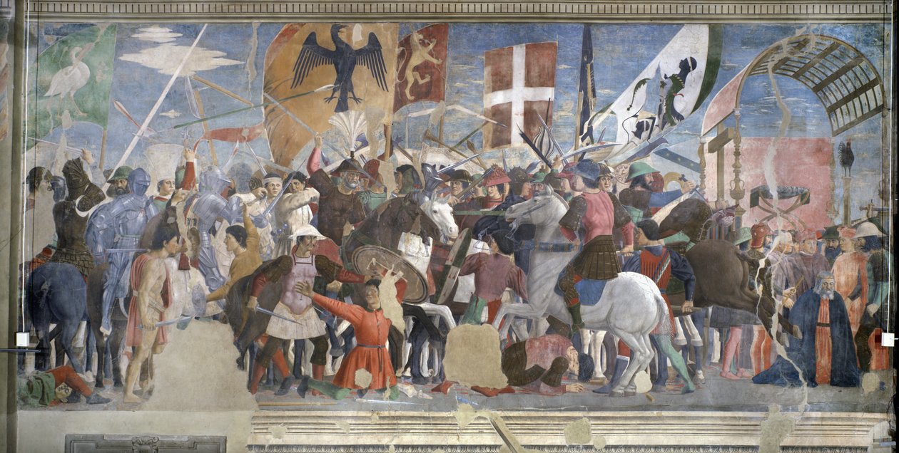 Seieren til Heraclius og henrettelsen av Chosroes, 628 e.Kr., fra True Cross Cycle, fullført 1464 av Piero della Francesca