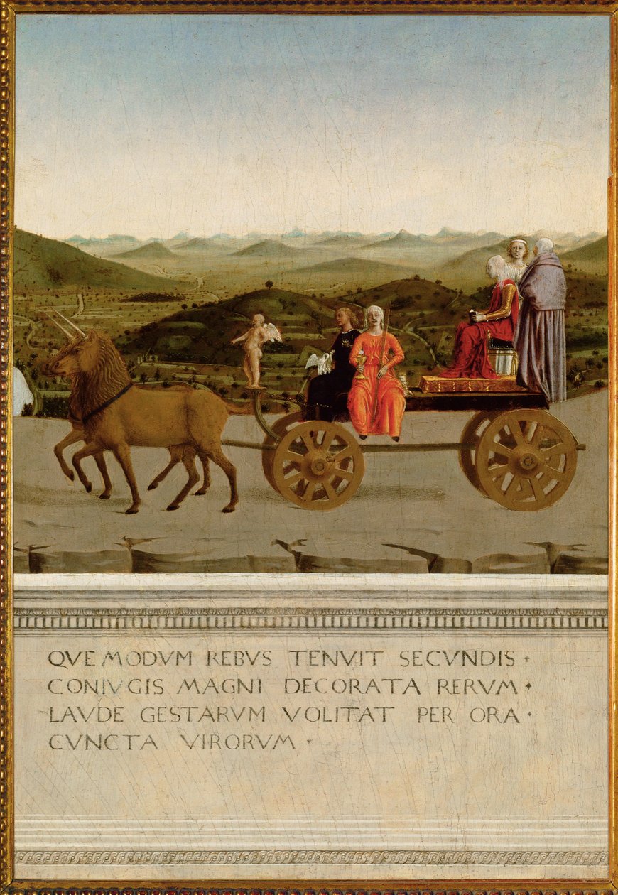 Hertuginnen av Urbinos triumf, Battista Sforza (tempera på tre) av Piero della Francesca
