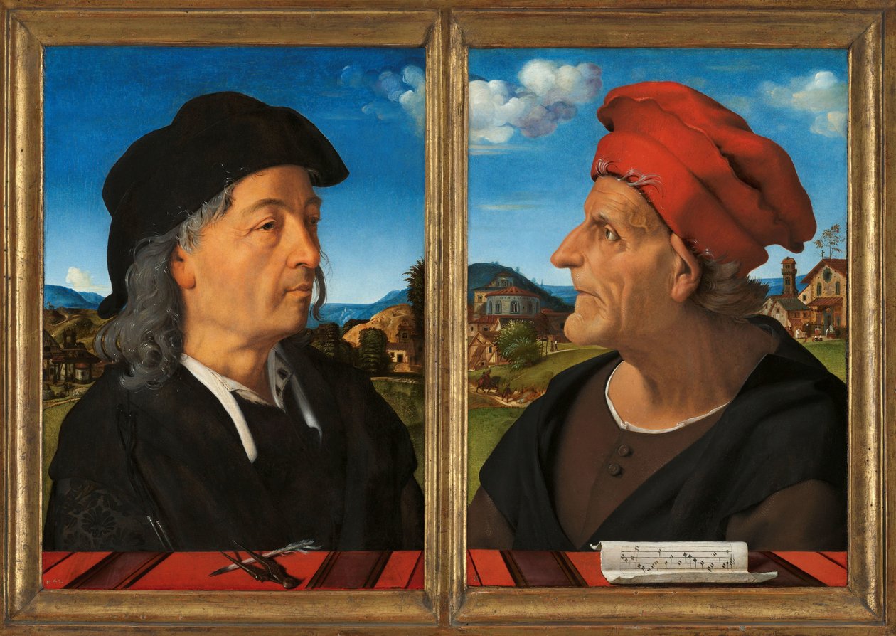 Portretter av Giuliano og Francesco Giamberti da Sangallo Portret van Giuliano da Sangallo (ca. 1445-1516), arkitekt av Piero di Cosimo