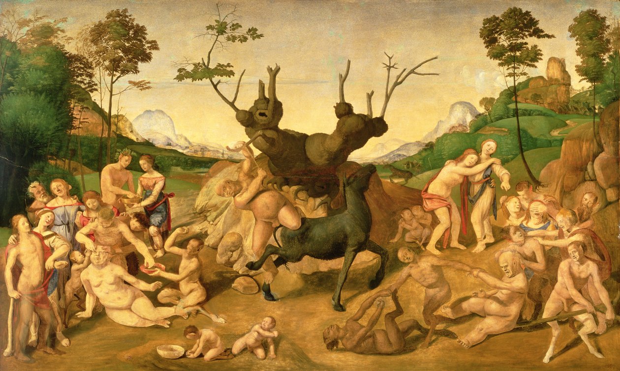 The Misfortunes of Silenus, ca. 1500 (olje på panel) av Piero di Cosimo