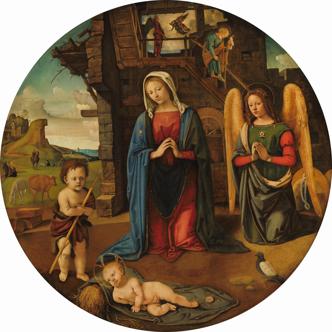 Fødselen med spedbarnet Saint John av Piero di Cosimo