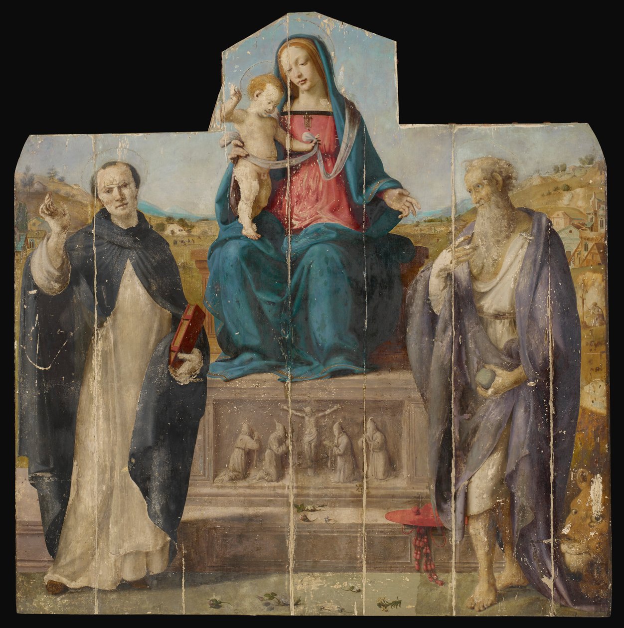 Jomfru og barn med de hellige Vincent Ferrer og Jerome av Piero di Cosimo