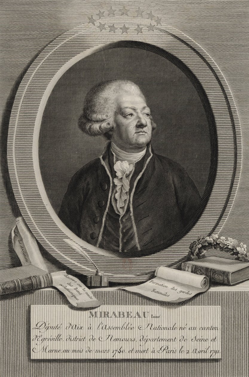 Portrett av Honoré-Gabriel Riqueti, grev av Mirabeau av Pierre Audouin