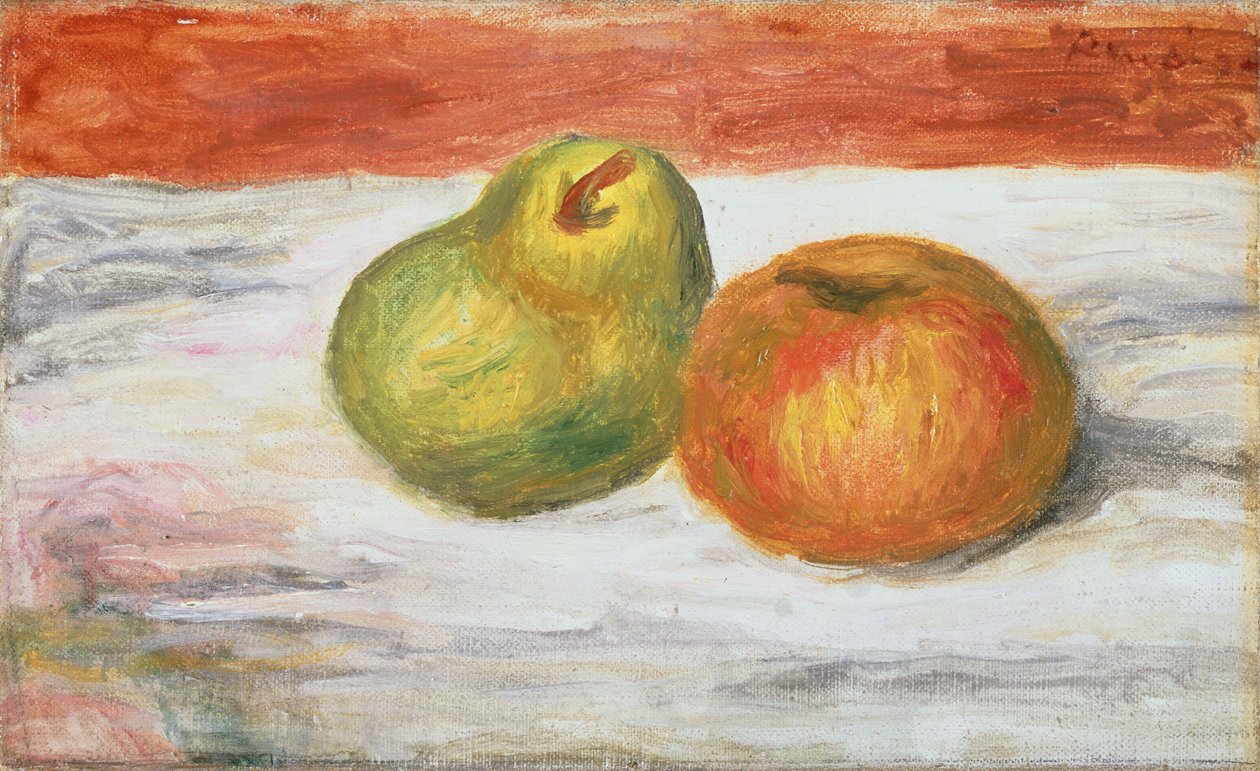Eple og pære, 1909-11 av Pierre Auguste Renoir