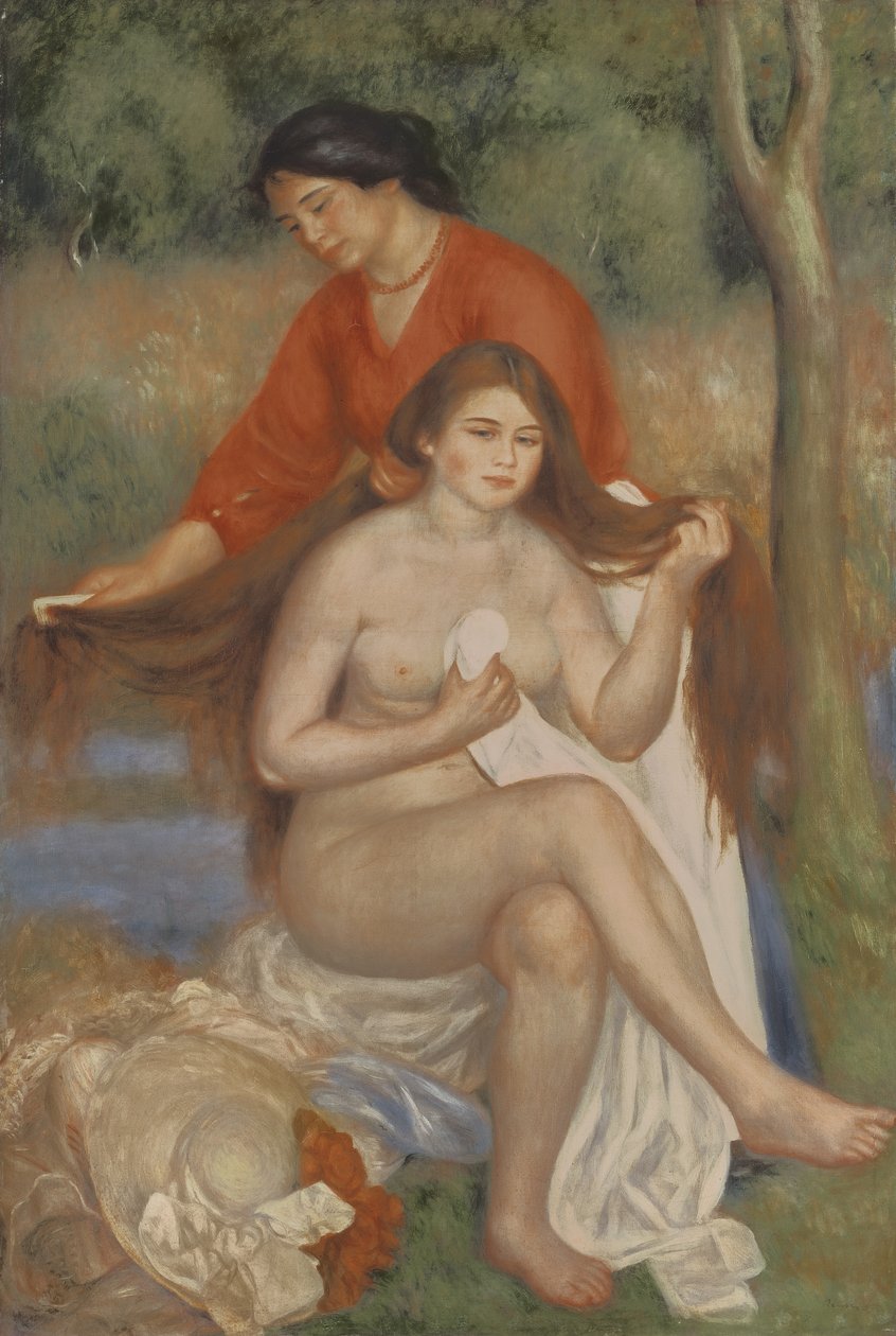 Bader og hushjelp, ca.1900 av Pierre Auguste Renoir