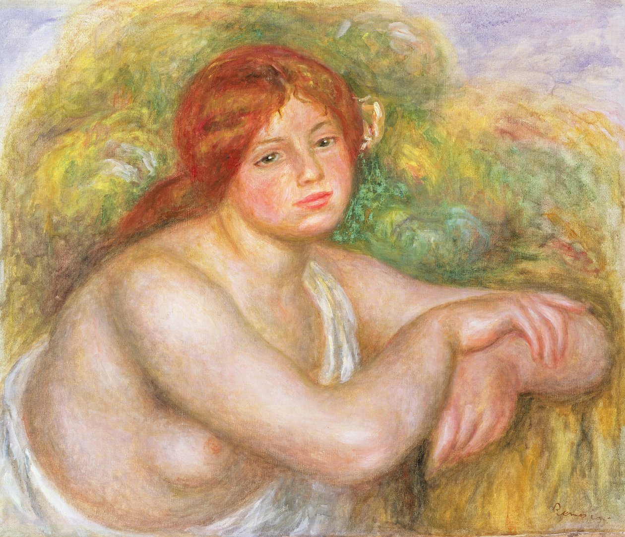Byste av naken, 1909 av Pierre Auguste Renoir
