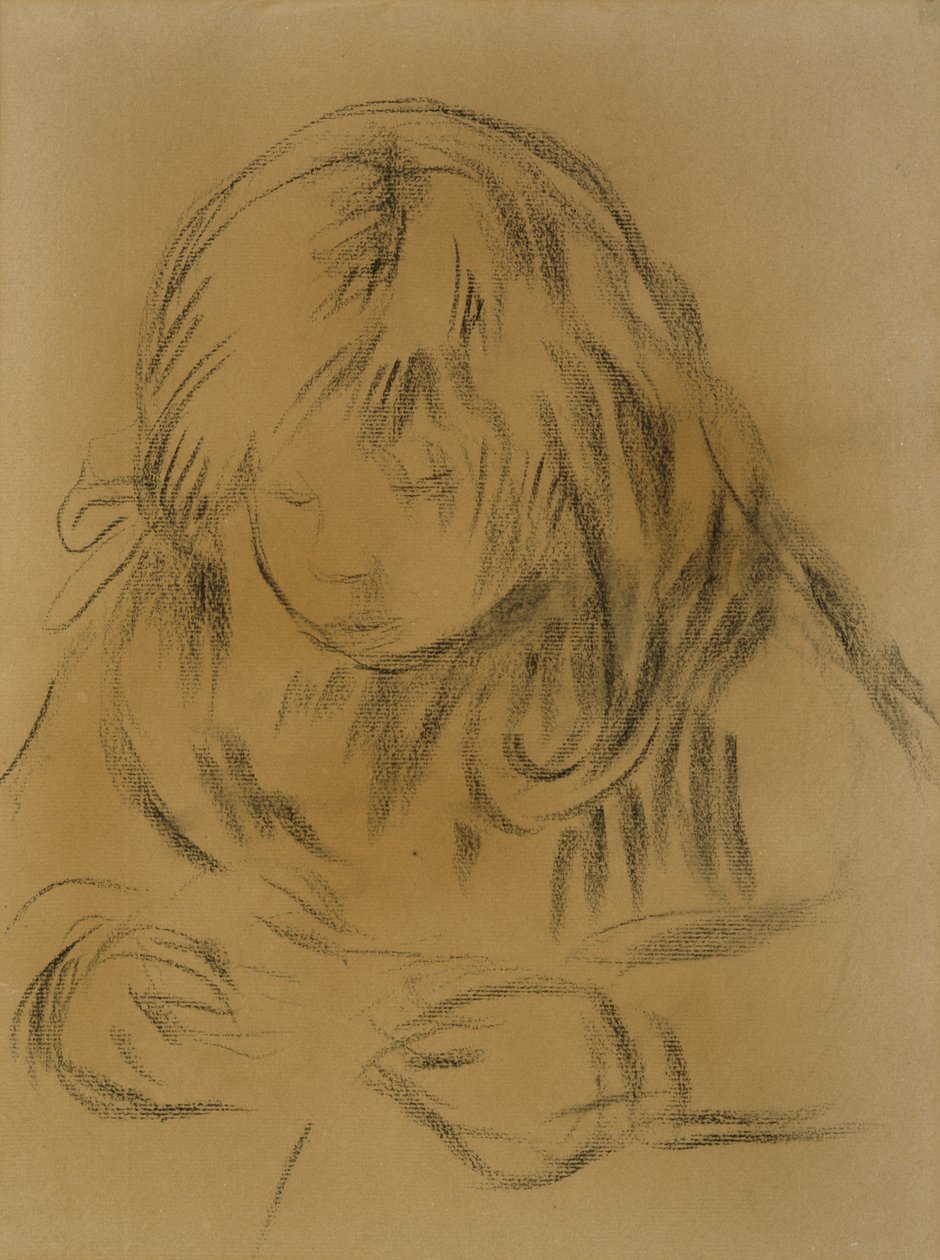 Barnesøm, 1906 (kull på vevd papir) av Pierre Auguste Renoir