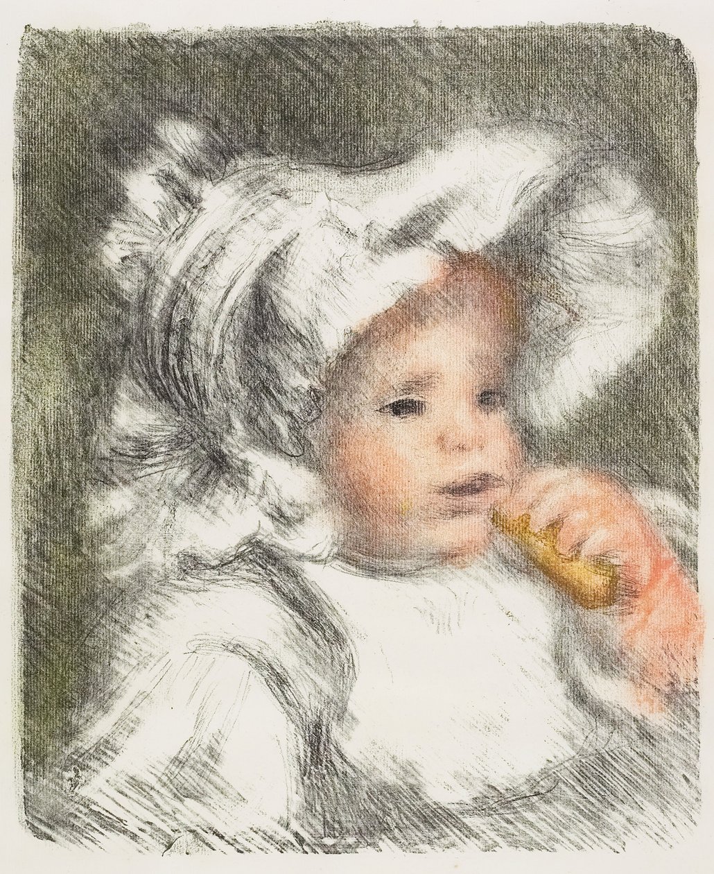 Barn med en kjeks, 1899 av Pierre Auguste Renoir