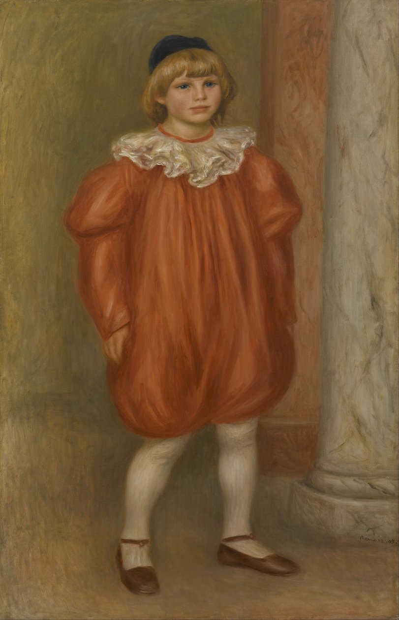 Claude Renoir i Clown Costume av Pierre Auguste Renoir