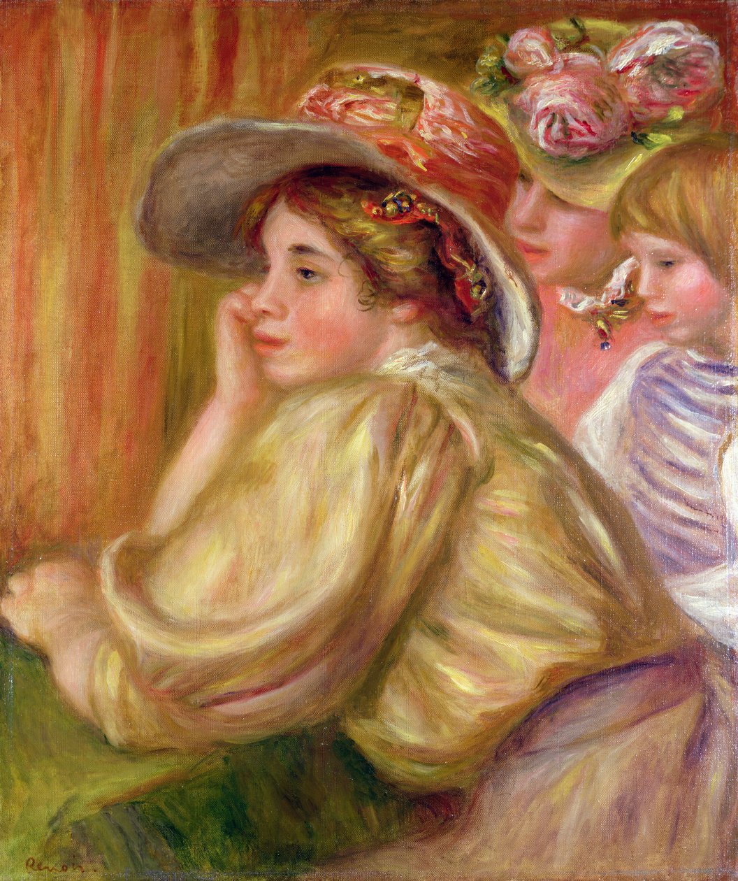 Coco og de to tjenerne, 1910 av Pierre Auguste Renoir