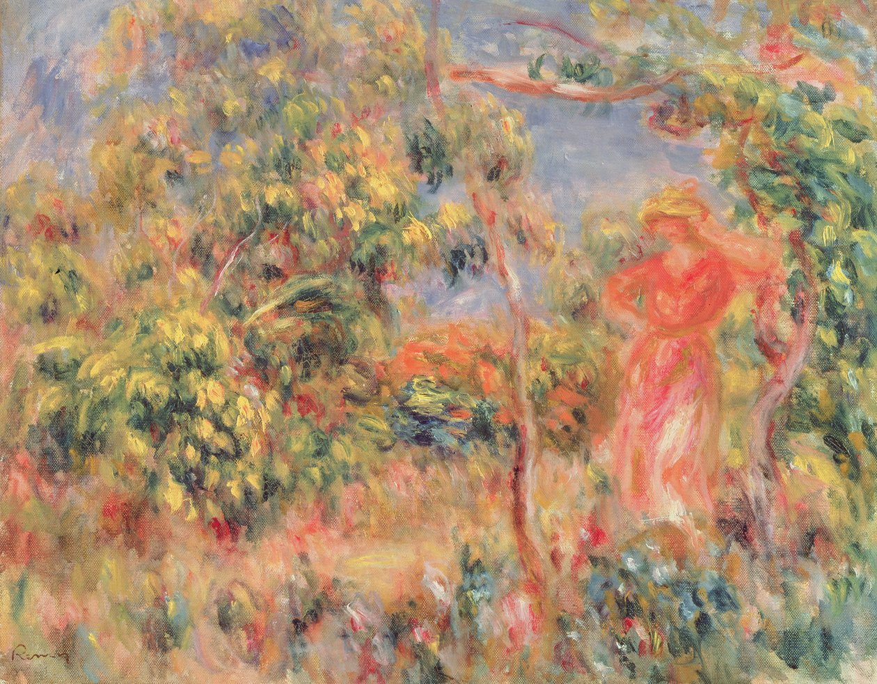 Figur i en hage, 1917 av Pierre Auguste Renoir