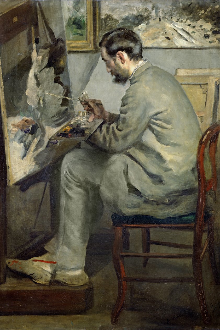 Frederic Bazille ved sitt staffeli, 1867 av Pierre Auguste Renoir
