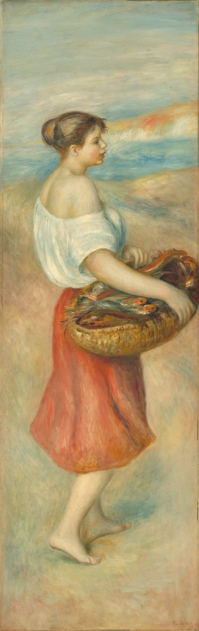 Pike med en kurv med fisk, ca. 1889 av Pierre Auguste Renoir