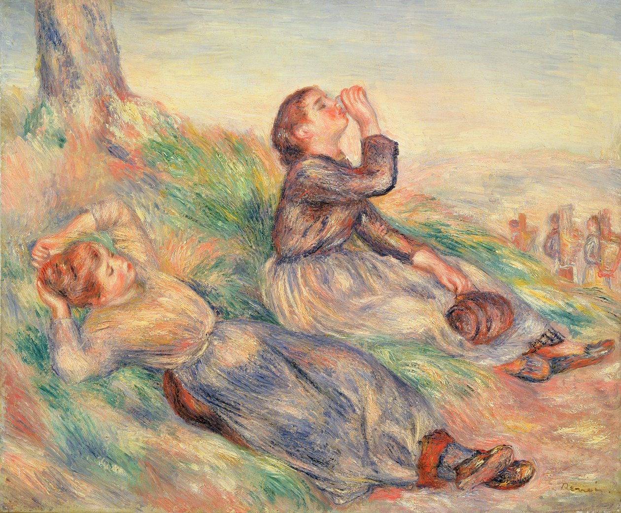 Druesamlere hviler, 1884 av Pierre Auguste Renoir