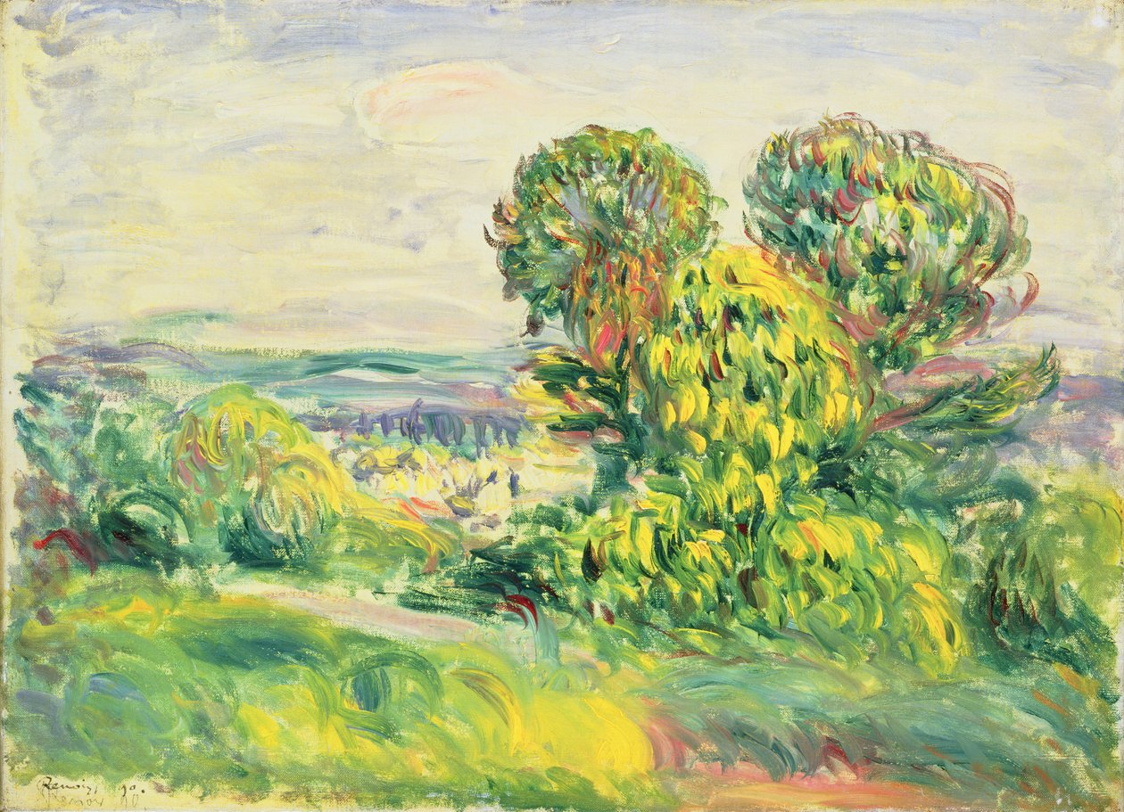 Grønne trær, 1890 av Pierre Auguste Renoir