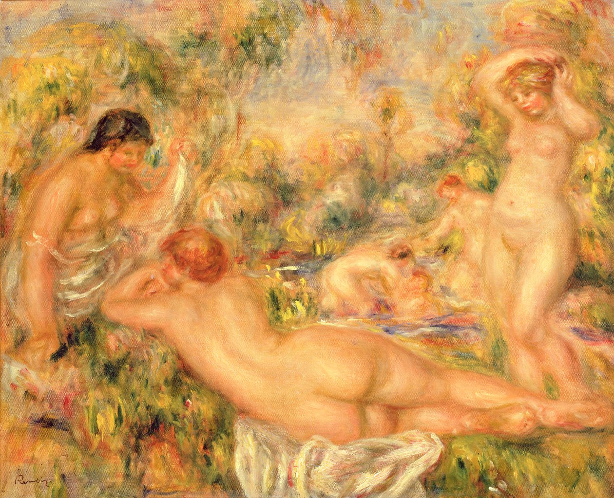 Gruppe av badende, 1918 av Pierre Auguste Renoir