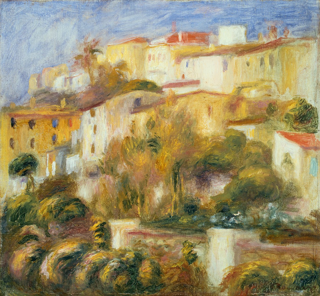 Hus i Cagnes, ca. 1900 av Pierre Auguste Renoir