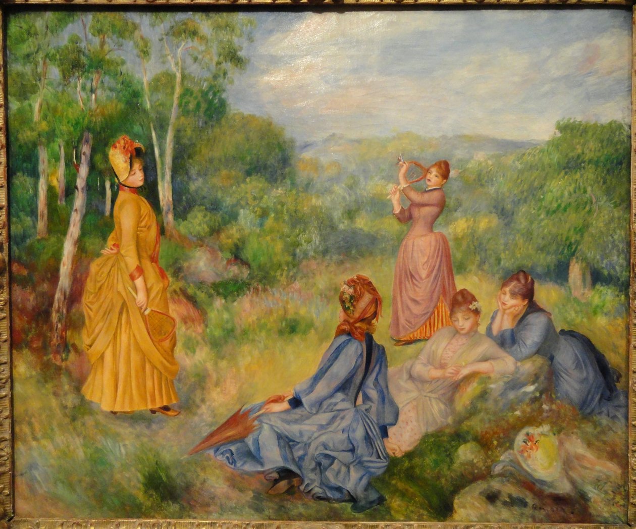 Unge jenter som spiller fjerbold av Pierre Auguste Renoir