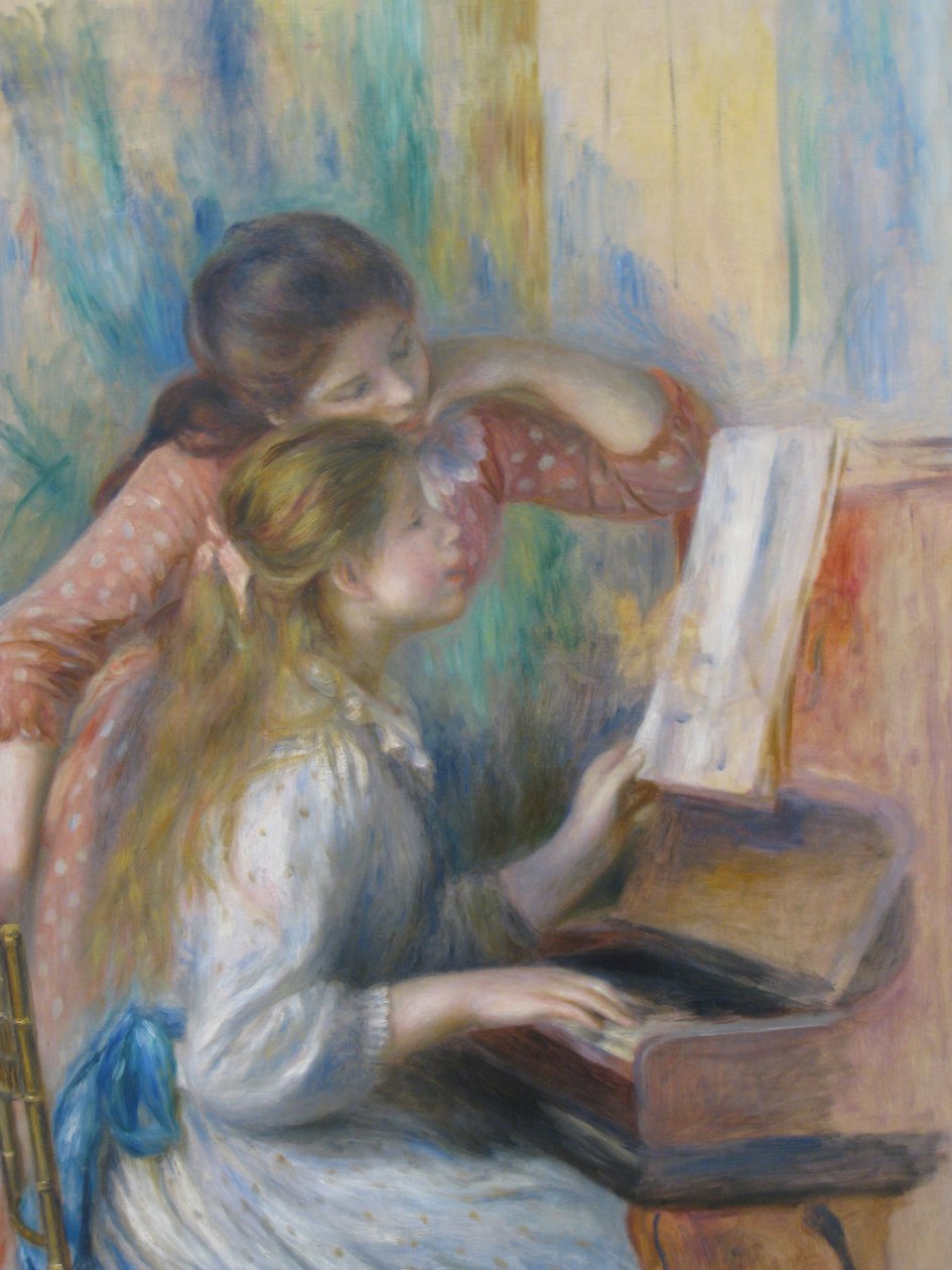 Unge jenter ved pianoet av Pierre Auguste Renoir