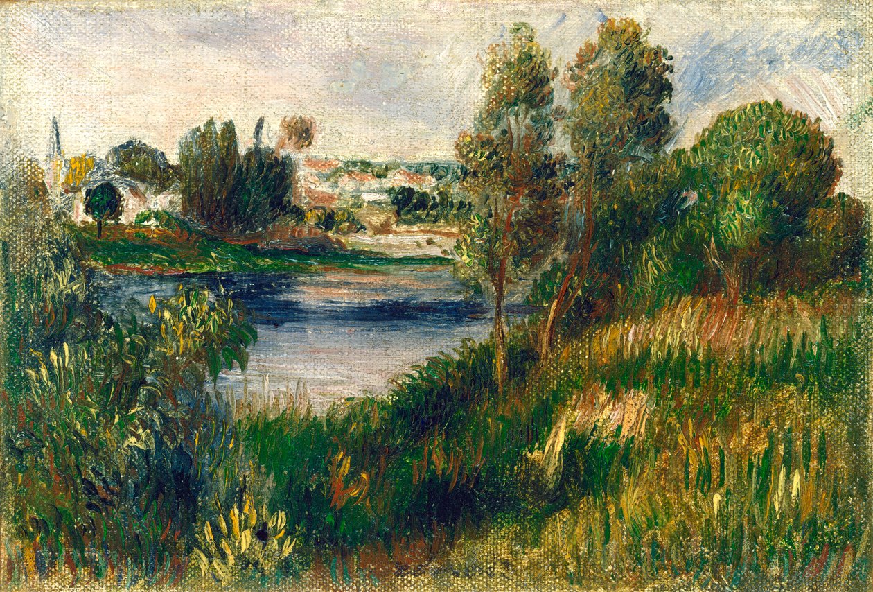 Landskap ved Vétheuil, ca. 1890 av Pierre Auguste Renoir