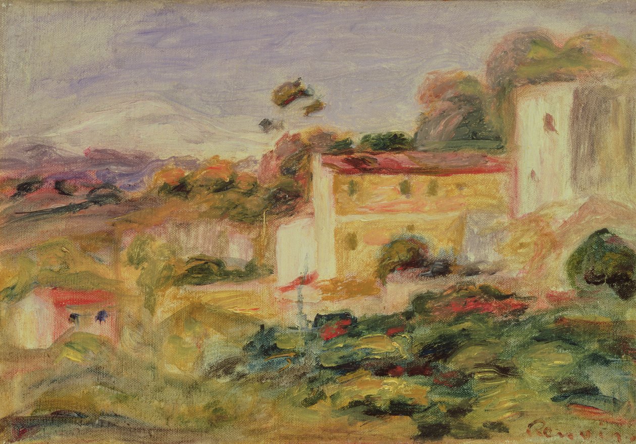 Landskap med hus av Pierre Auguste Renoir
