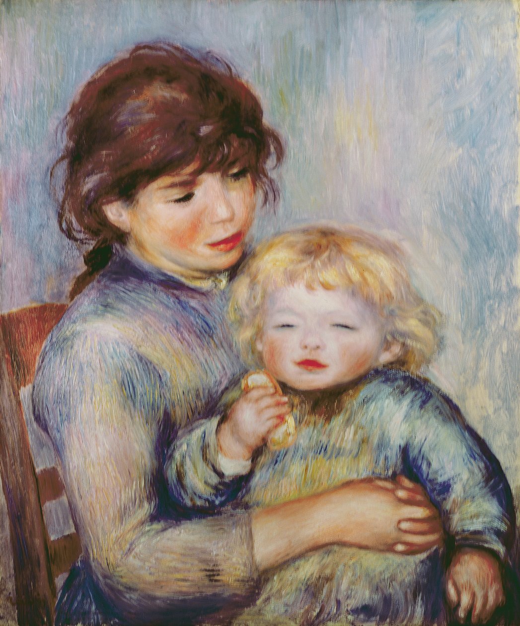Barsel, eller barn med en kjeks, 1887 av Pierre Auguste Renoir