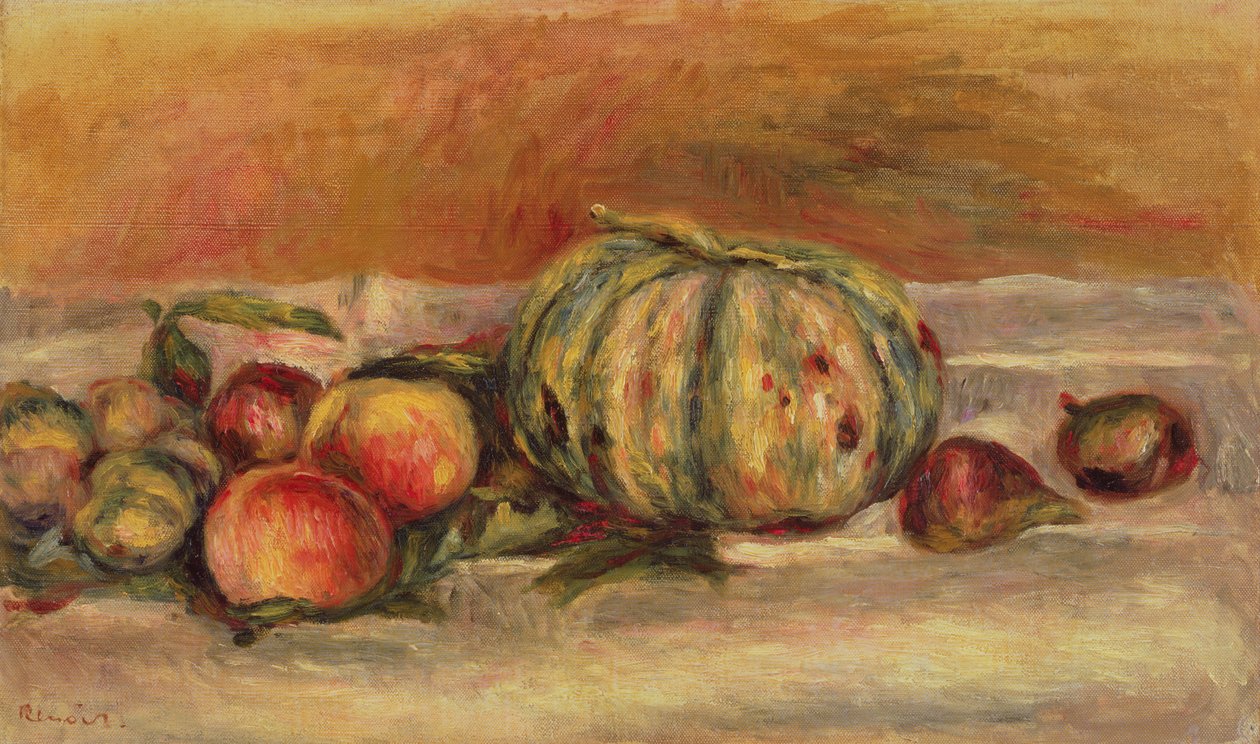 Melon og frukt av Pierre Auguste Renoir
