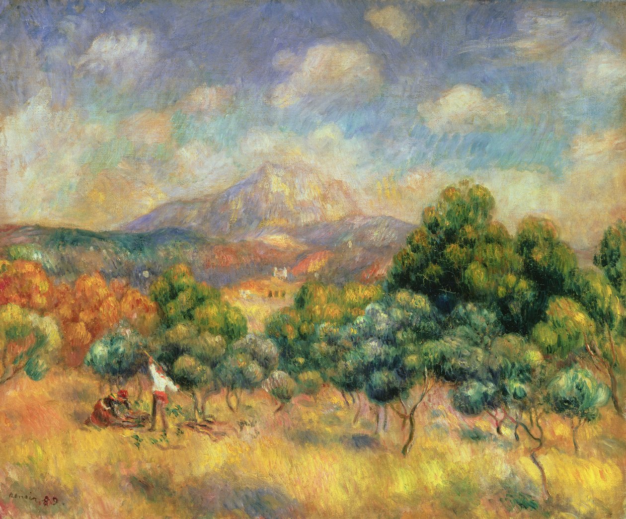 Mount Sainte-Victoire, 1889 av Pierre Auguste Renoir
