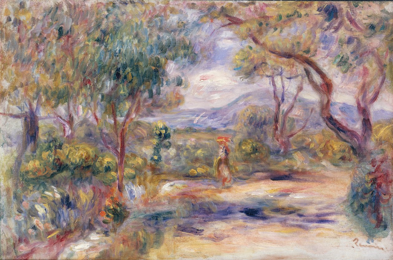 Landskap i Cannes (Renoirs hage) ca. 1914 av Pierre Auguste Renoir