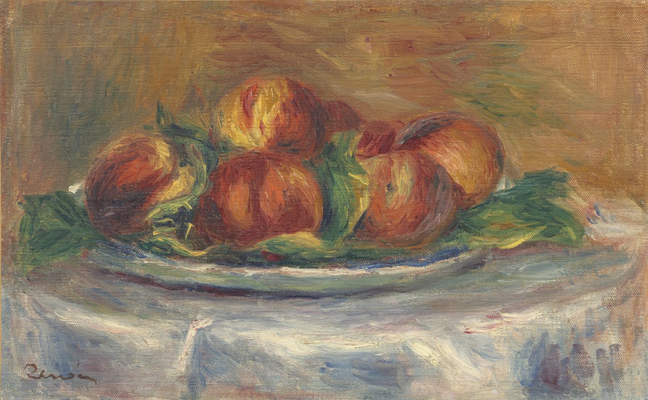 Fersken på en tallerken, 1902-5 av Pierre Auguste Renoir