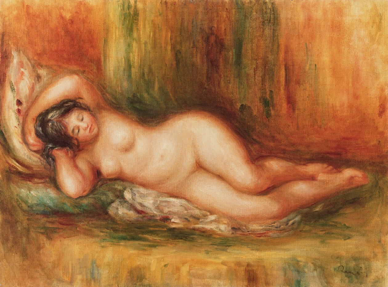 Tilbakelent bader av Pierre Auguste Renoir