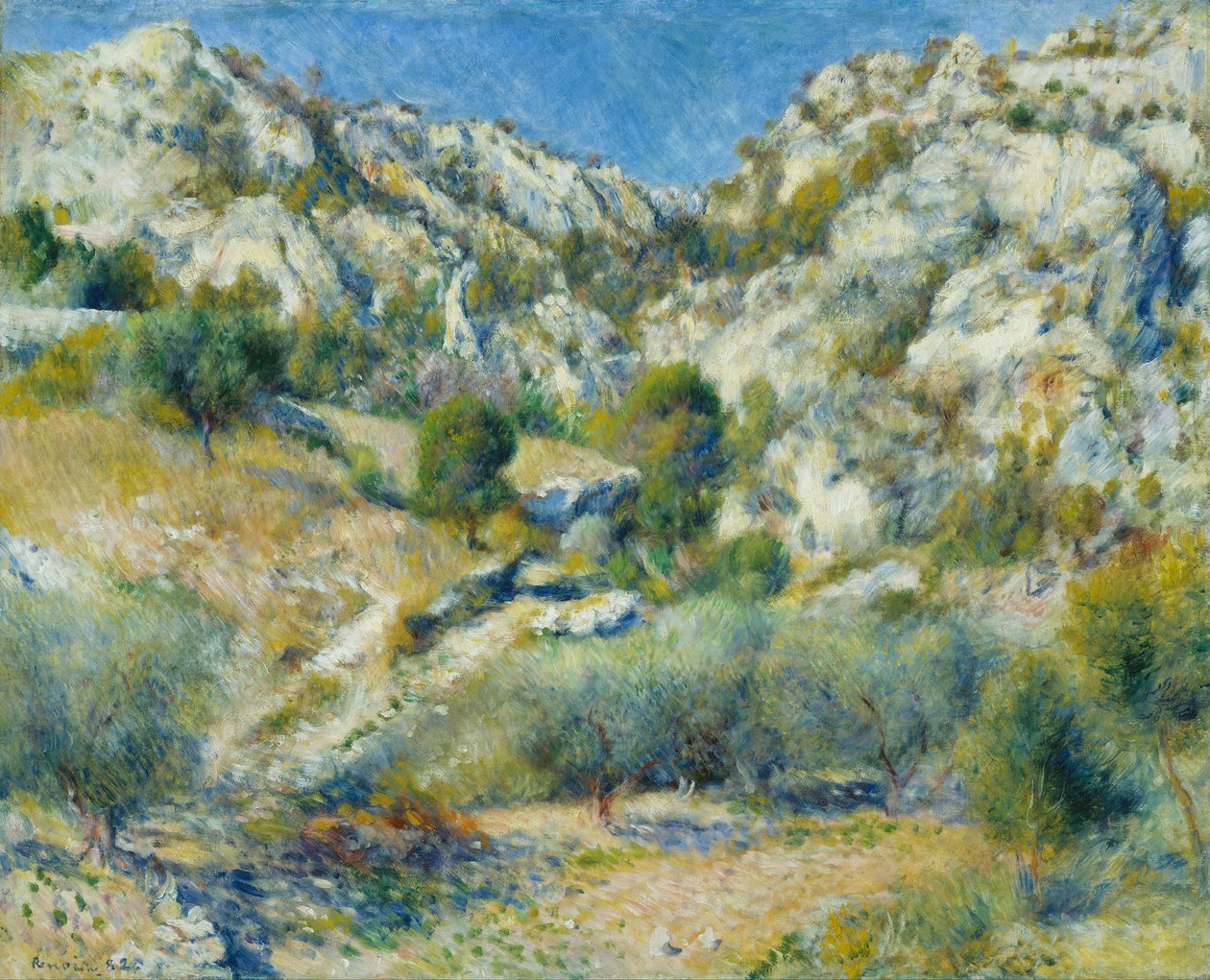 Rocky Crags på LEstaque av Pierre Auguste Renoir