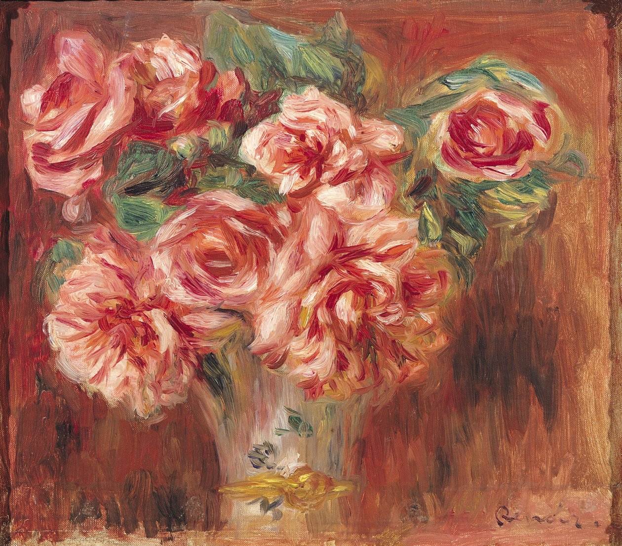 Roser i en vase, ca. 1890 av Pierre Auguste Renoir