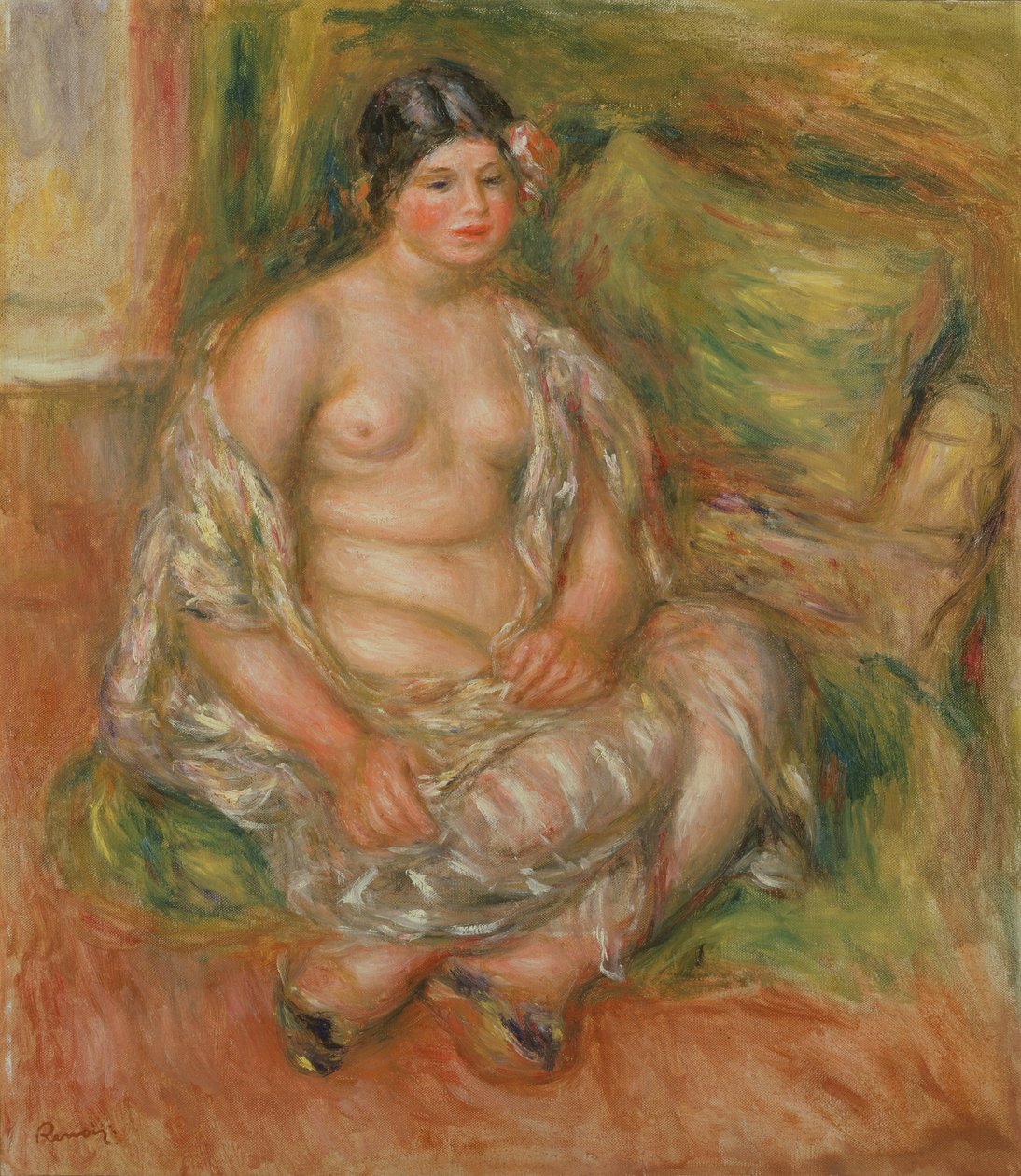 Sittende Odalisque, 1918 av Pierre Auguste Renoir