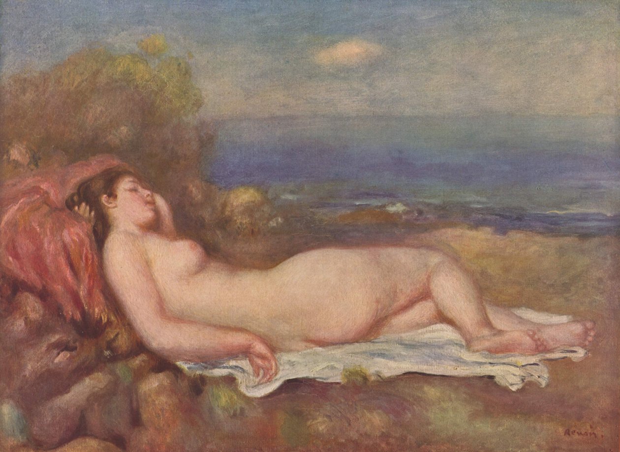 Sove ved sjøen av Pierre Auguste Renoir