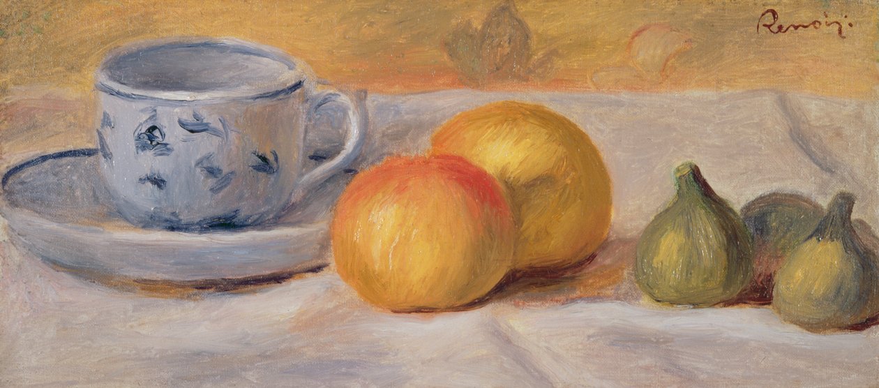 Stilleben med blå kopp (Nature Morte a la Tasse Bleue) ca.1900 av Pierre Auguste Renoir