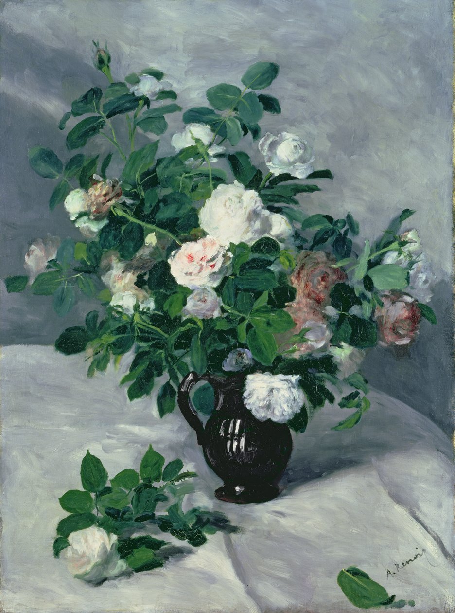 Stilleben med roser, ca. 1866 av Pierre Auguste Renoir