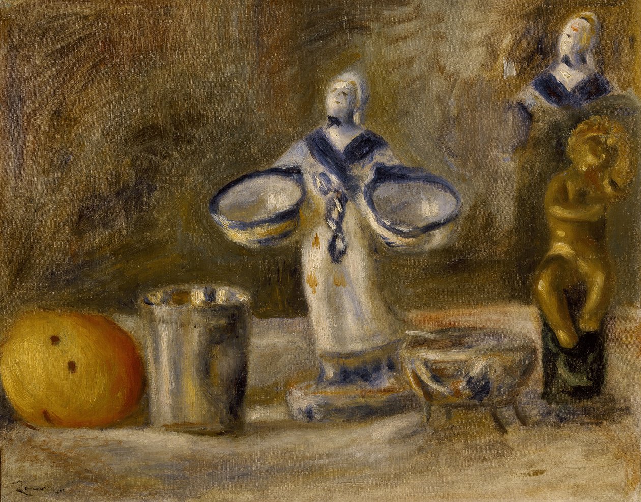Stilleben med fajansefigur, 1800-tallet av Pierre Auguste Renoir