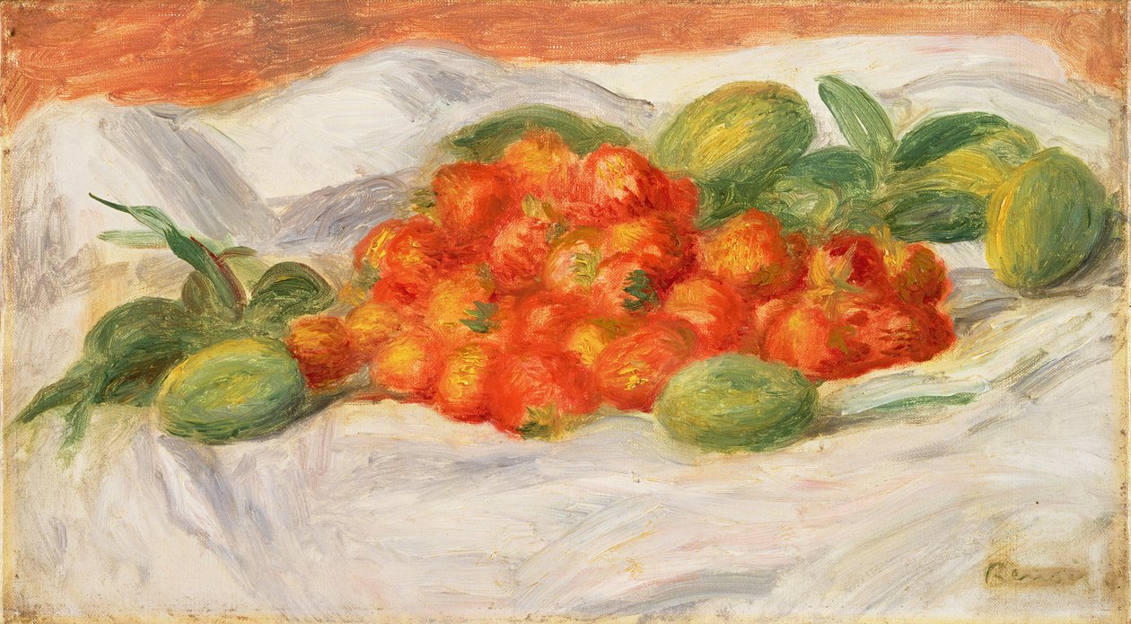 Jordbær og mandler, ca. 1900 av Pierre Auguste Renoir