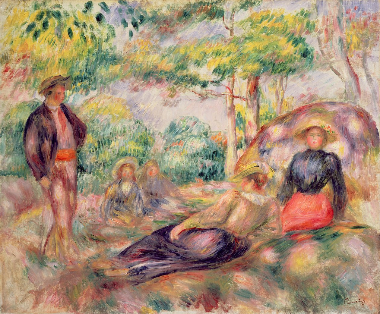 Studie for piknik, ca. 1893 av Pierre Auguste Renoir