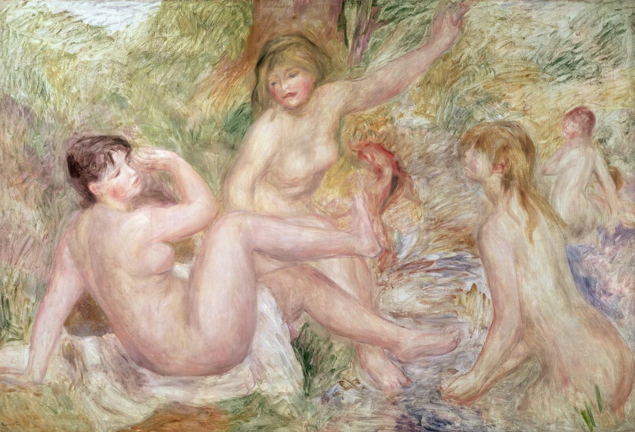 Studie for de store badende, 1885-1901 av Pierre Auguste Renoir