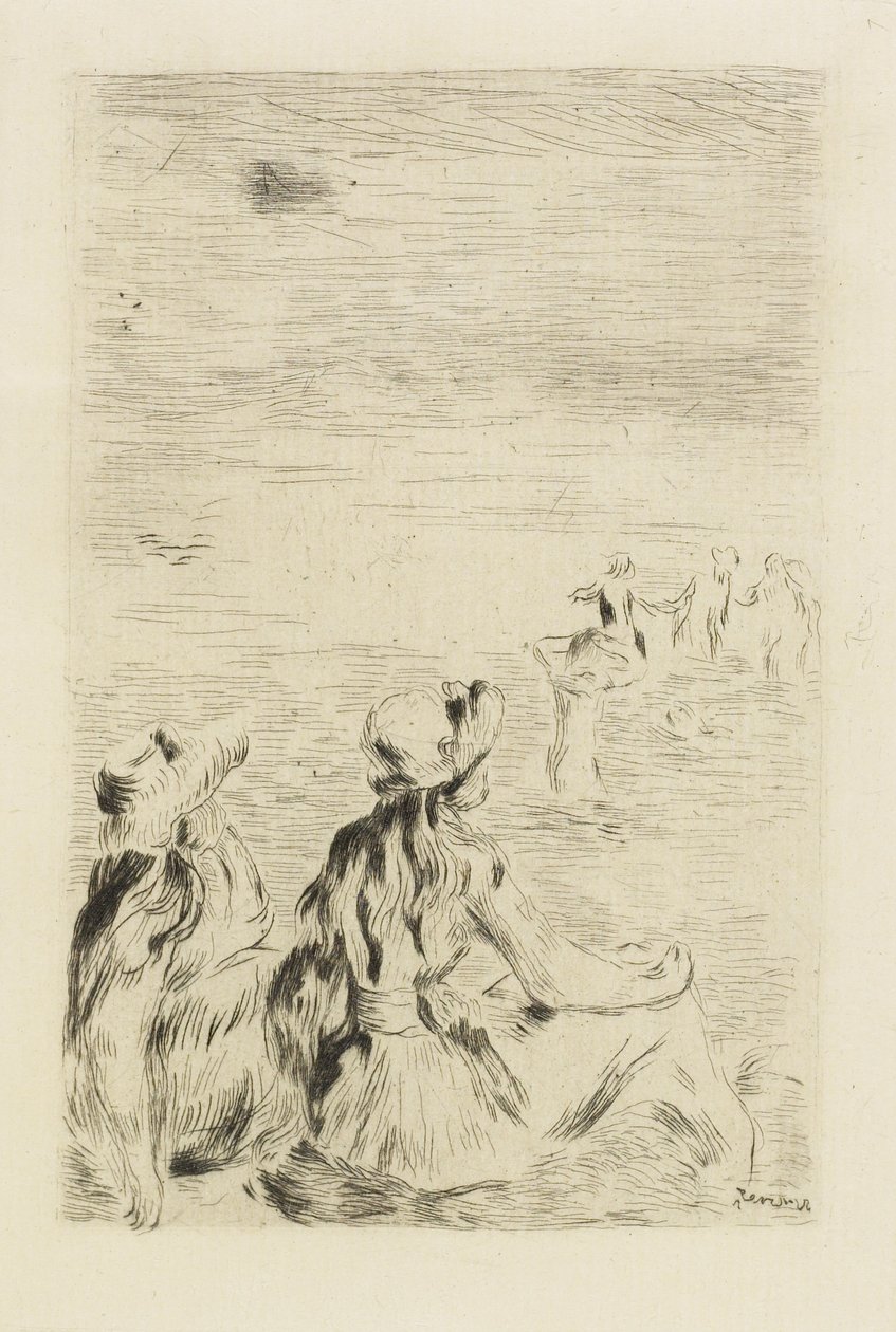 På stranden, ca. 1892 av Pierre Auguste Renoir
