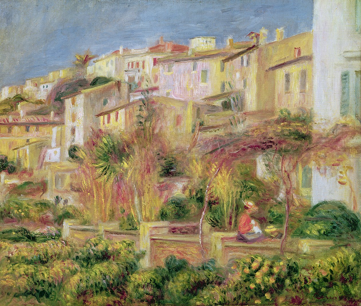 Terrasse i Cagnes, 1905 av Pierre Auguste Renoir