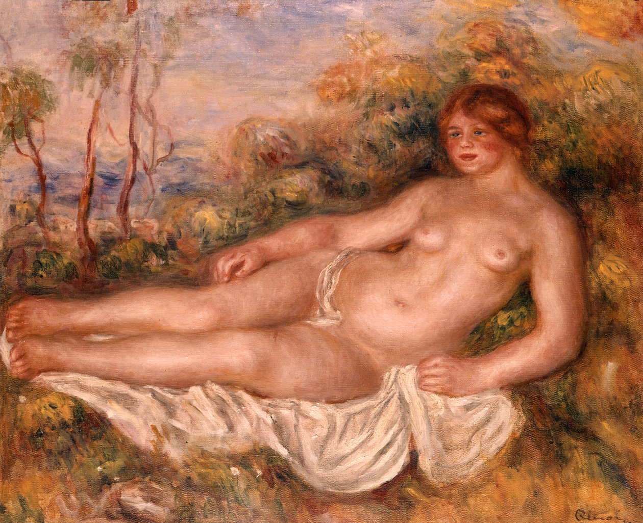 Den liggende baderen (La Baigneuse Couchee) 1906 av Pierre Auguste Renoir